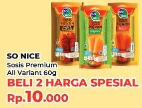Promo Harga So Nice Sosis Siap Makan Premium All Variants 60 gr - Yogya