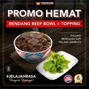 Promo Harga Yoshinoya Rendang Beef Bowl + Topping  - Yoshinoya
