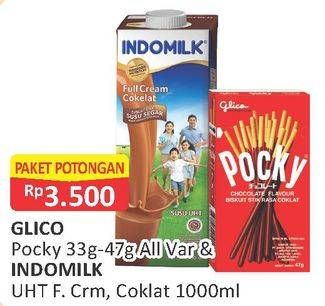 Promo Harga Pocky + Indomilk Susu UHT  - Alfamart