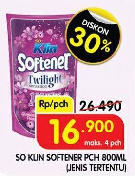 Promo Harga So Klin Softener 800 ml - Superindo