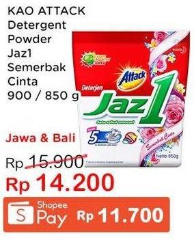 Promo Harga ATTACK Jaz1 Detergent Powder Semerbak Cinta 850 gr - Indomaret