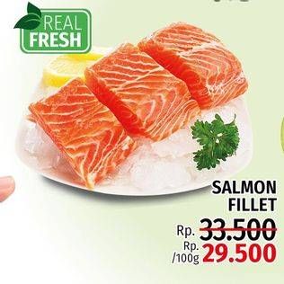 Promo Harga Salmon Fillet per 100 gr - LotteMart