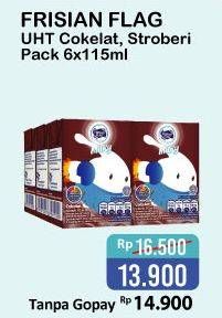 Promo Harga FRISIAN FLAG Susu UHT Milky Zuzhu Zazha Chocolate, Strawberry 115 ml - Alfamart