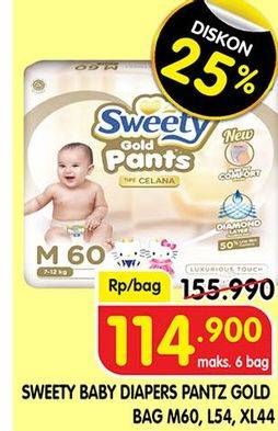 Promo Harga Sweety Gold Pants M60, XL44, L54 44 pcs - Superindo