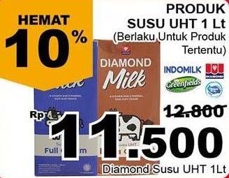 Promo Harga DIAMOND Milk UHT 1000 ml - Giant