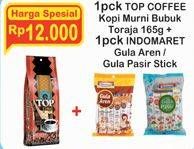 Promo Harga TOP COFFEE Kopi Toraja 165g + INDOMARET Gula Aren / Pasir  - Indomaret