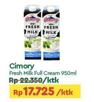 Promo Harga Cimory Fresh Milk Full Cream 950 ml - TIP TOP