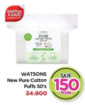 Promo Harga WATSONS Pure Cotton Puff 50 pcs - Watsons