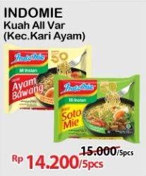 Promo Harga Indomie Mi Kuah Kecuali Kari Ayam 72 gr - Alfamart