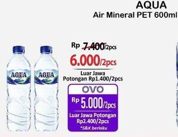 Promo Harga Aqua Air Mineral 600 ml - Alfamart