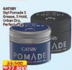 Promo Harga Gatsby Styling Pomade Supreme Grease, Supreme Hold, Urban Dry, Perfect Rise 75 gr - Alfamart