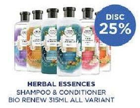 Promo Harga Herbal Essence Shampoo Bio Renew/Herbal Essence Conditioner Bio Renew   - Guardian