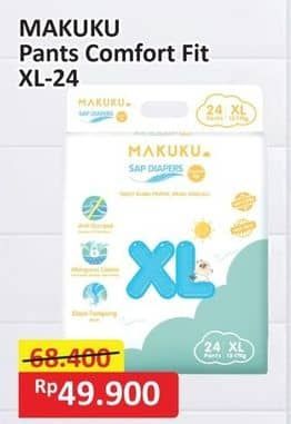 Promo Harga Makuku Comfort Fit Diapers Pants XL24 24 pcs - Alfamart
