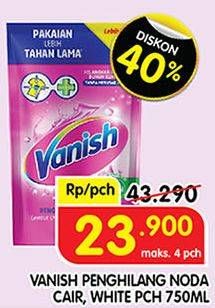 Promo Harga VANISH Penghilang Noda Cair Pink, Putih 750 ml - Superindo