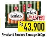 Promo Harga Riverland Sausage Umami Smoked, Smoked Cheddar, Smoked Arabiki Beef Cheddar, Smoked Arabiki Beef, Skinless Smoked Wiernes Cocktail, Mini Smoked Chicken Cheese 360 gr - Hypermart