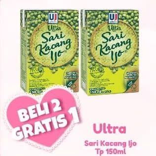 Promo Harga Ultra Sari Kacang Ijo 150 ml - Alfamart