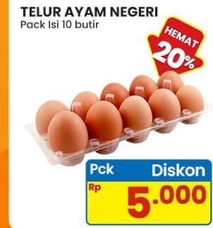Promo Harga 365 Telur Ayam Negeri 10 pcs - Indomaret