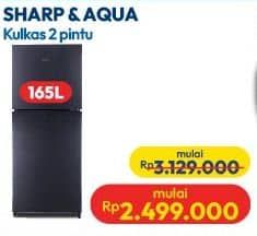 Promo Harga Aqua/Sharp  Kulkas 2 Pintu  - Hypermart
