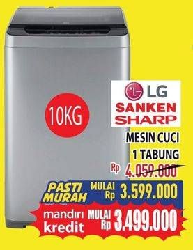 Promo Harga LG/Sanken/Sharp Mesin Cuci 1 Tabung  - Hypermart