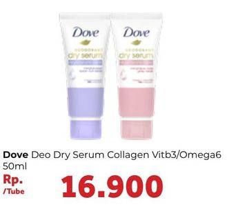 Promo Harga DOVE Deodorant Dry Serum Collagen, Vitamin B3, Omega 6 50 ml - Carrefour