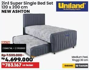 Promo Harga Uniland New Ashton 2 in 1 Super Single Bed Set  - COURTS