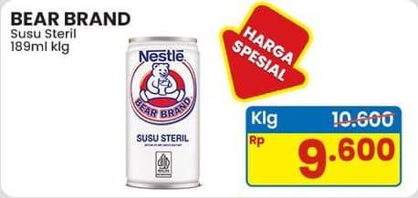 Promo Harga Bear Brand Susu Steril 189 ml - Indomaret