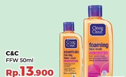 Promo Harga Clean & Clear Facial Wash Foaming 50 ml - Yogya
