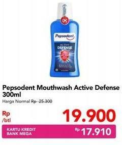 Promo Harga PEPSODENT Mouthwash Active Defense 300 ml - Carrefour