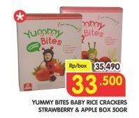 Promo Harga YUMMY BITES Rice Cracker 123 Strawberry, Apple 50 gr - Superindo