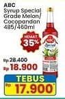 Promo Harga ABC Syrup Special Grade Melon, Coco Pandan 485 ml - Indomaret