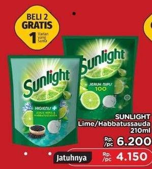 Promo Harga SUNLIGHT Pencuci Piring Higienis Plus With Habbatussauda, Jeruk Nipis 100 210 ml - LotteMart