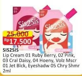 Promo Harga SIS2SIS Lip Cream/Mascara/Eyeshadow  - Alfamart