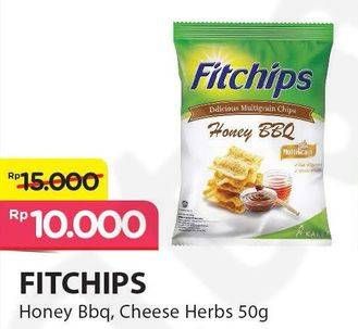 Promo Harga FITCHIPS Delicious Multigrain Chips Honey BBQ, Cheese Herbs 50 gr - Alfamart