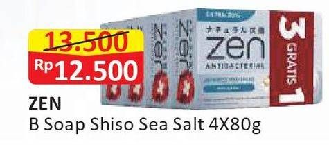 Promo Harga ZEN Anti Bacterial Body Soap Shiso Sea Salt 80 gr - Alfamart