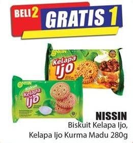 Promo Harga NISSIN Coconut Biscuits Ijo, Kurma 280 gr - Hari Hari