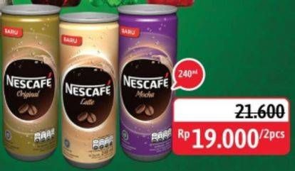 Promo Harga Nescafe Ready to Drink Original, Coffee Latte, Mocca Latte per 2 kaleng 240 ml - Alfamidi