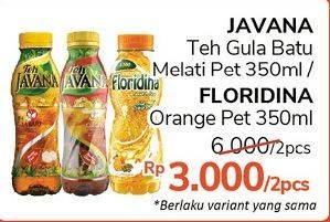 Promo Harga JAVANA Teh Gula & Batu/Minuman Teh Melati/FLORIDINA Juice Pulp Orange  - Alfamidi