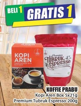 Promo Harga KOFFIE PRABU Kopi Aren 21gr/Premium Tubruk Espresso 200gr  - Hari Hari