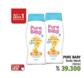 Promo Harga Pure Baby Hair & Body Wash 200 ml - LotteMart