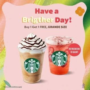 Promo Harga BUy 1 Get 1 Free  - Starbucks