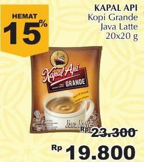 Promo Harga Kapal Api Grande Java Latte per 20 sachet 20 gr - Giant