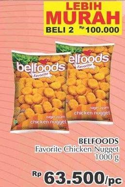 Promo Harga BELFOODS Nugget per 2 pouch 1 kg - Giant