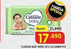 Promo Harga CUSSONS BABY Wipes Naturally Refreshing 50 sheet - Superindo