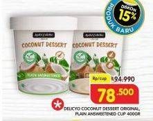 Promo Harga Delicyo Coconut Dessert Original, Plain Unsweetened 400 gr - Superindo