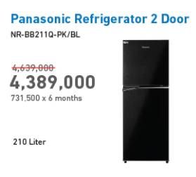 Promo Harga PANASONIC NR-BB211Q | Refrigerator 2 Door 210000 ml - Electronic City