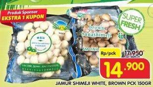 Promo Harga Jamur Shimeji White, Cokelat  - Superindo