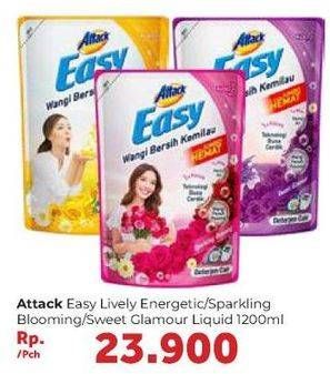 Promo Harga ATTACK Easy Detergent Liquid Sparkling Blooming, Lively Energetic, Sweet Glamour 1200 ml - Carrefour