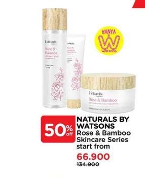 Promo Harga Naturals By Watsons Rose Bamboo Hydrating Cleansing Foam  - Watsons