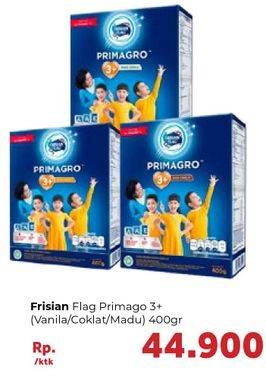Promo Harga FRISIAN FLAG Primagro 3+ Vanilla, Cokelat, Madu 400 gr - Carrefour