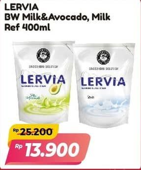 Promo Harga Lervia Sabun Cair Susu  Original, Plus Avocado 400 ml - Alfamart